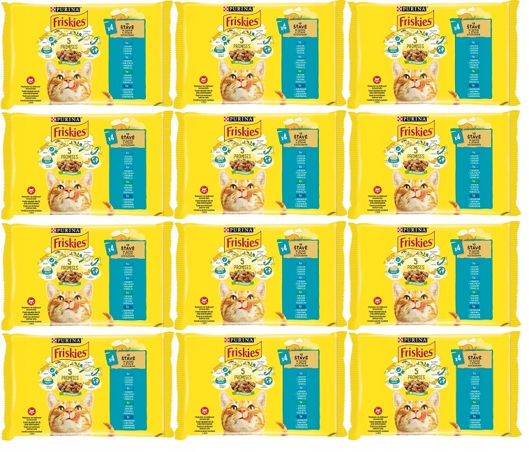 Levně Purina Friskies mokré krmivo pro kočky mix ryba v omáčce 48x85 g