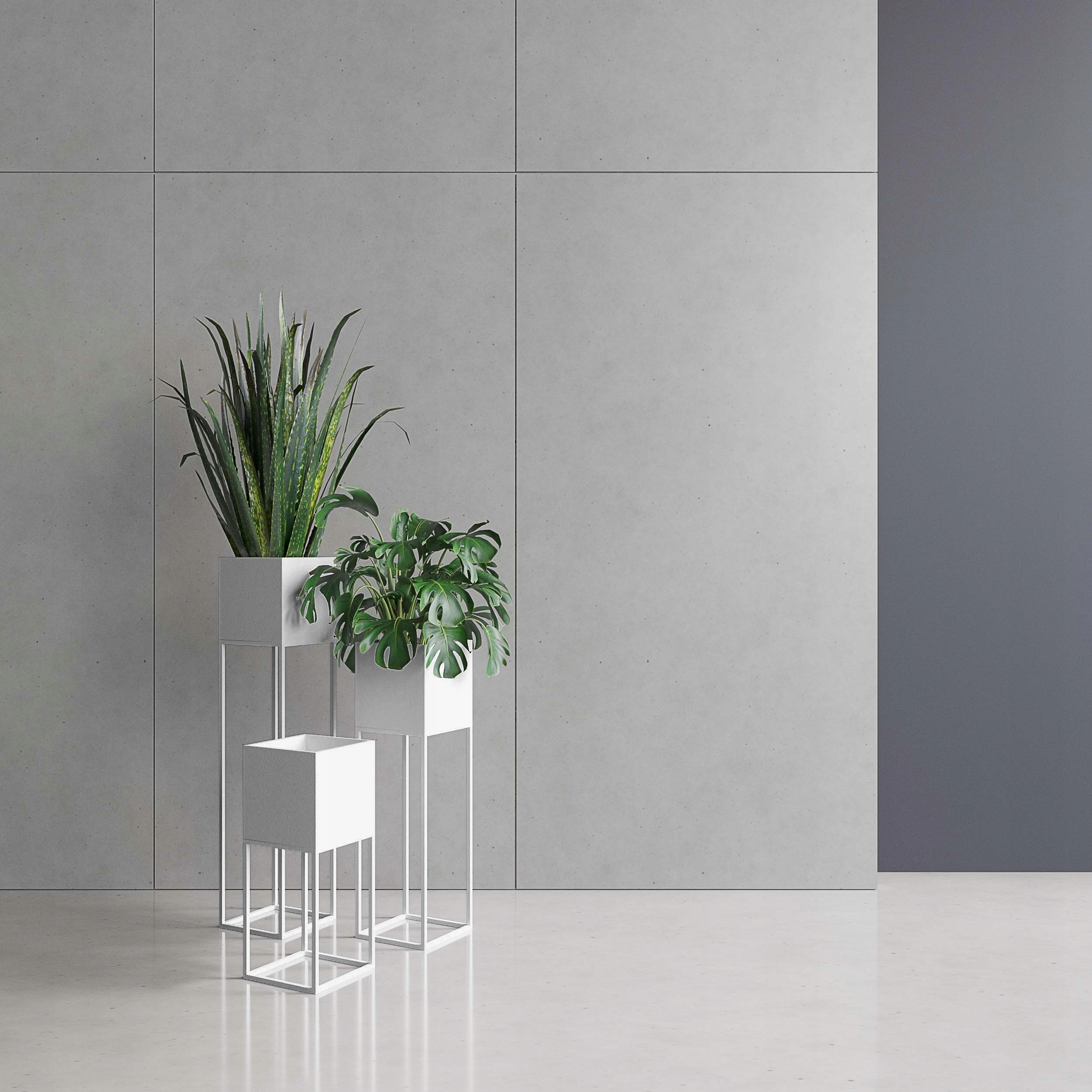 DONICZKA Osłonka Na Donice Metalowa Srebrna Loft Nowoczesny Styl S 47cm Marka Your Loft Design