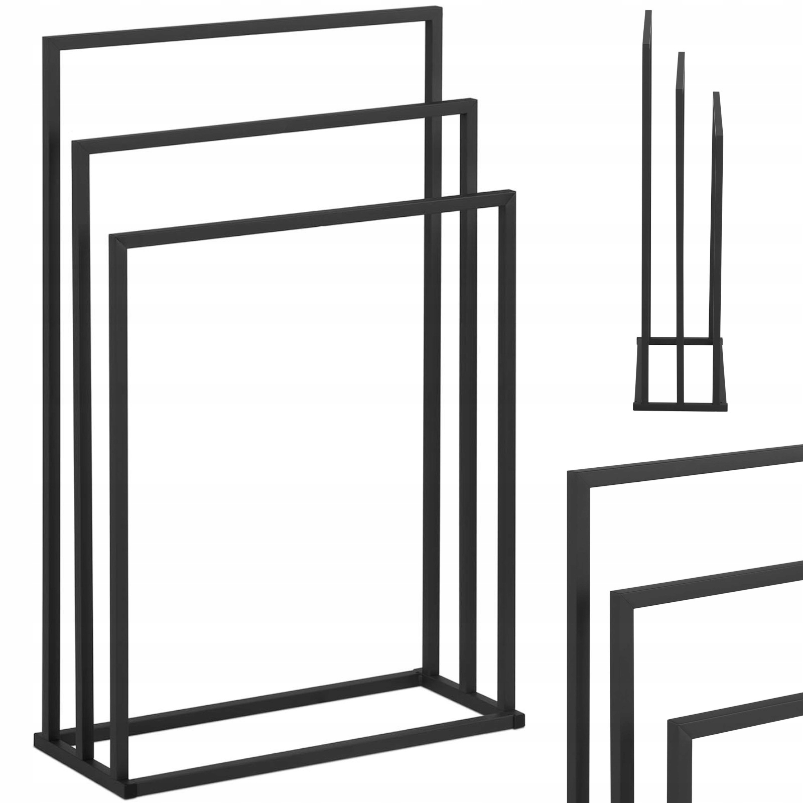 Stojan na 3 ručníky, volně stojící, ocel 55 x 21.5 x 84 cm, tmavě šedý