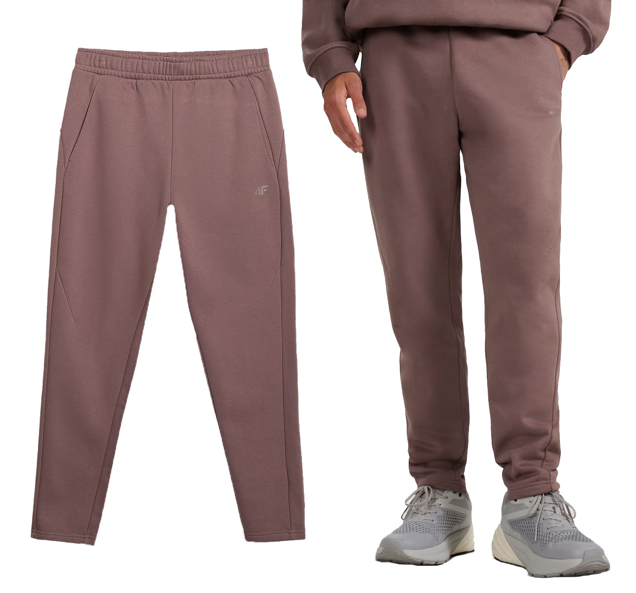 Pánské tepláky 4F M1251 s rovnou nohavicí, hnědé, velikost XL