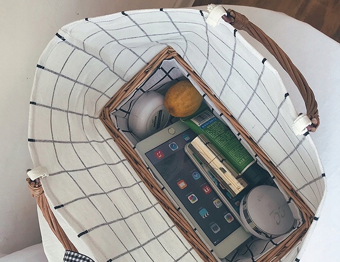 TOREBKA KOSZYK NA RAMIĘ ELEGANCKA SŁOMIANA BOHO Materiał dominujący wiklina