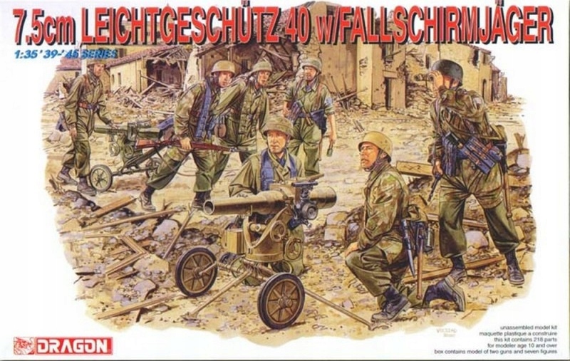 1:35 7.5cm Leichtgeschutz 40 w/Crew Fallschirmjager 1+7
