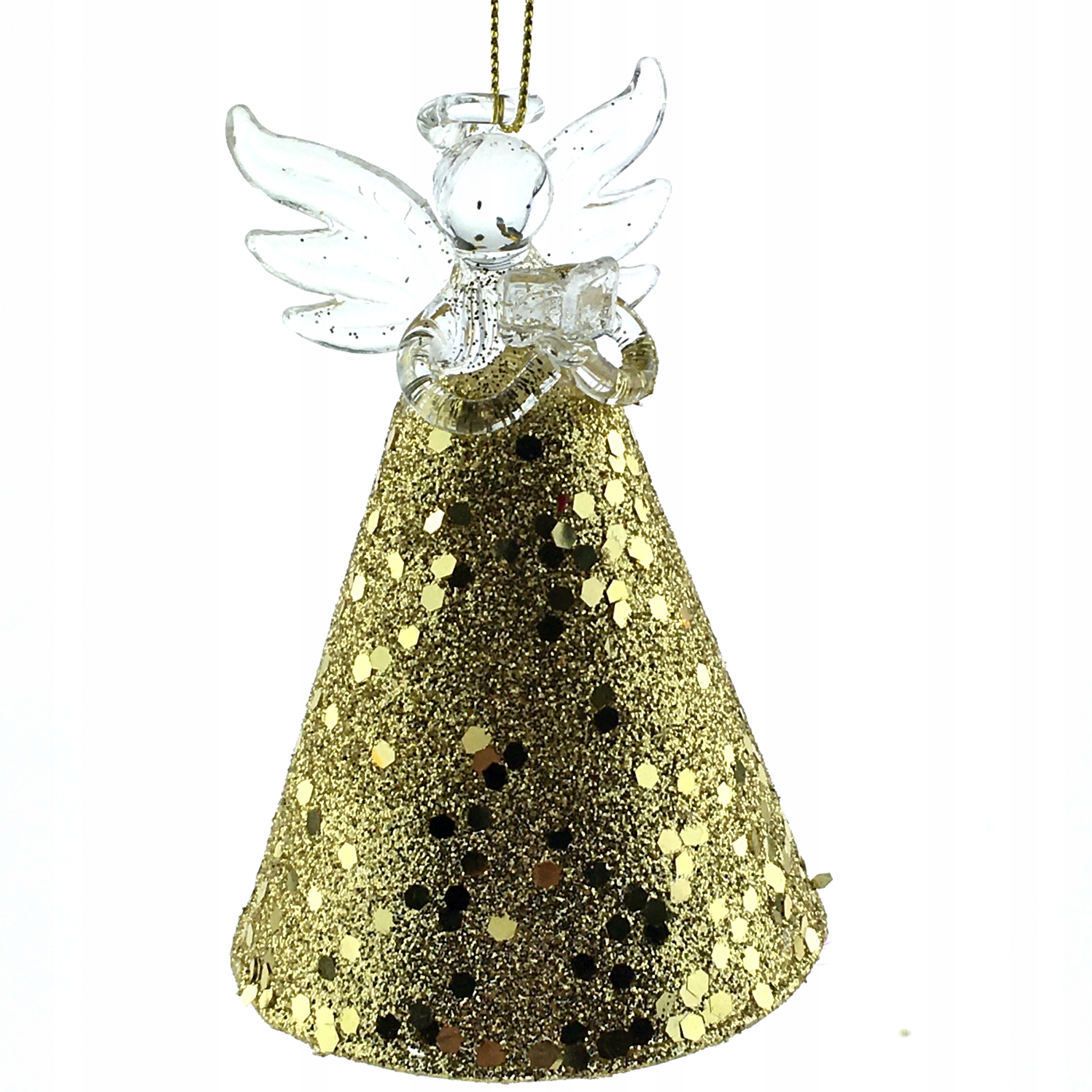 

Bombki Choinkowe Szklane Anioł Aniołek Złoty 9 cm