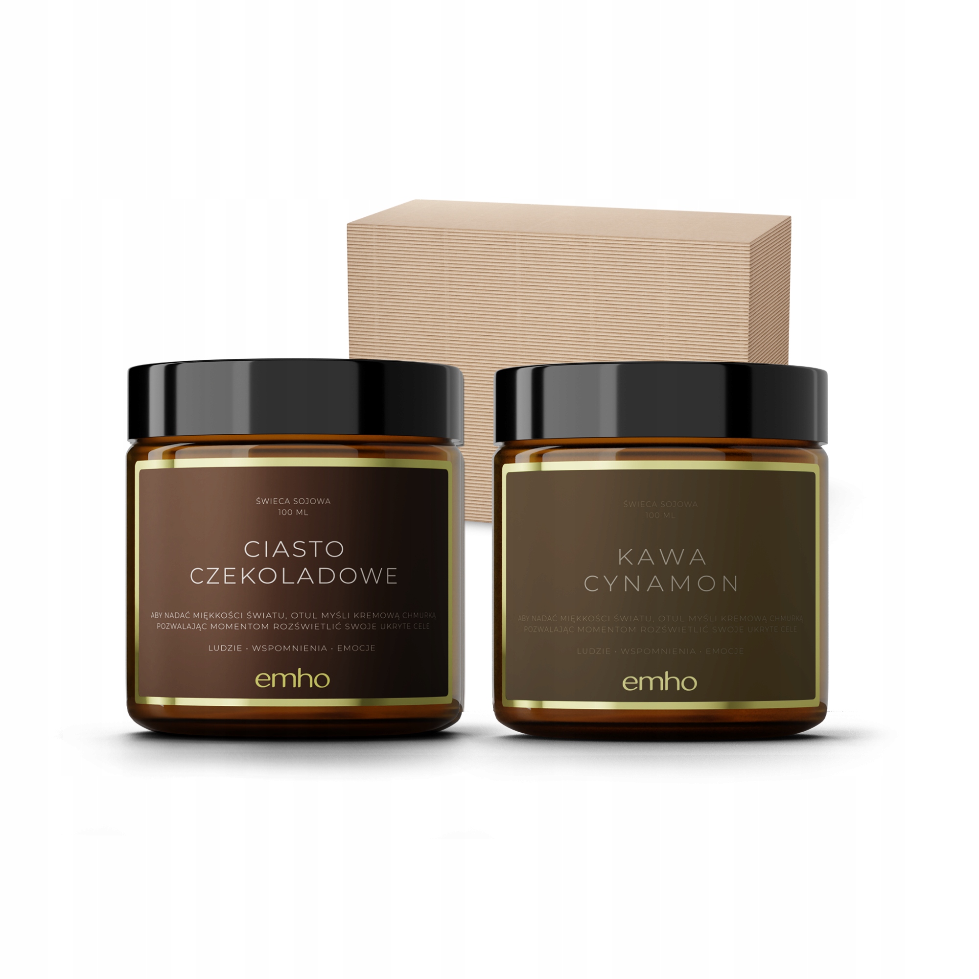 

Zestaw 2 Świece Sojowe Czekolada Kawa Cynamon