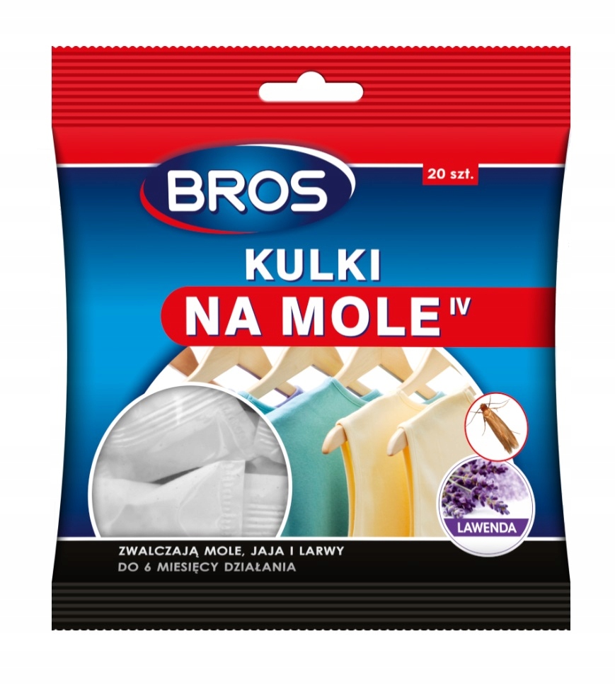 

Bros kulki do szafy na mole odzieżowe lawenda