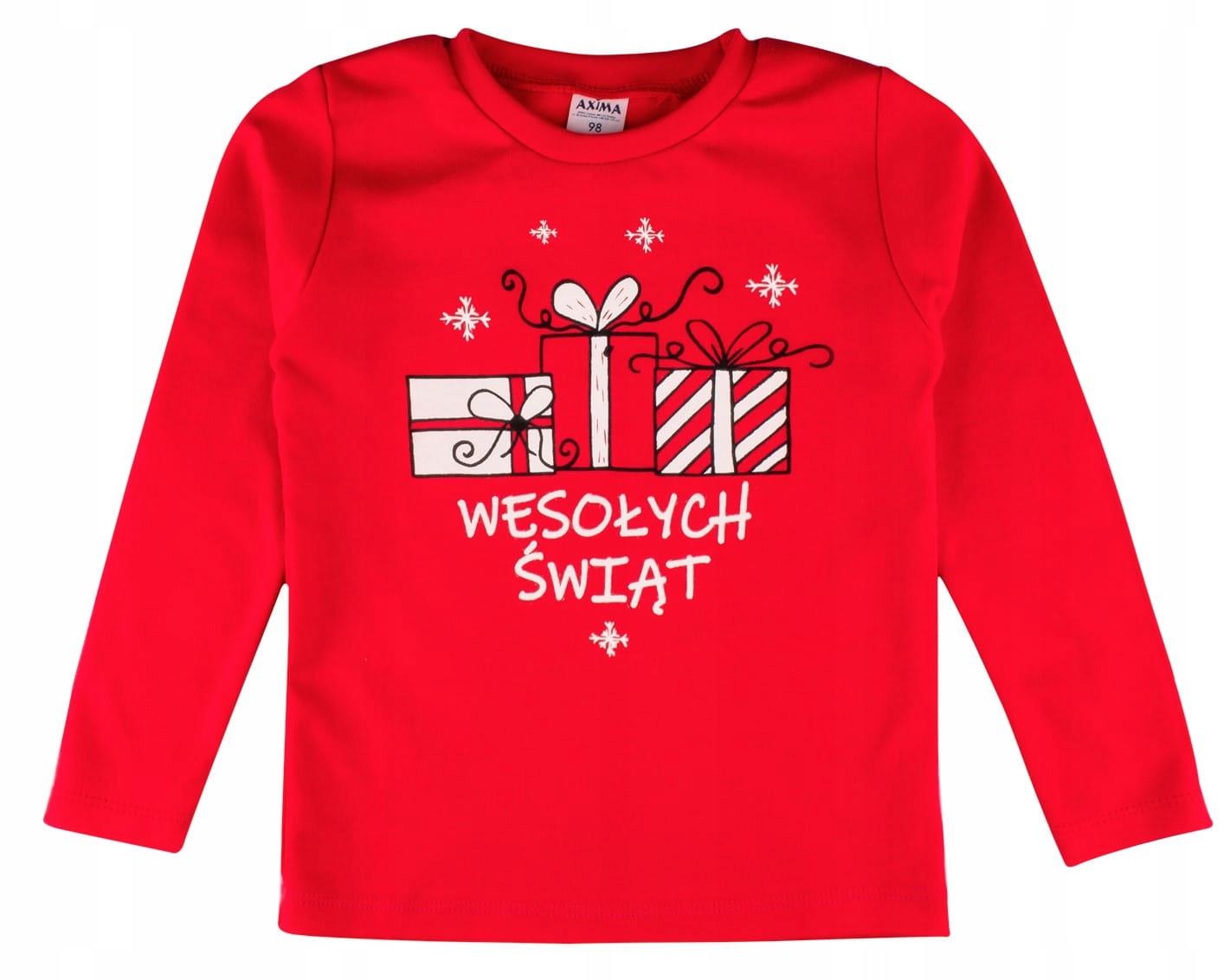 BLUZKA DŁUGI RĘKAW WESOŁYCH ŚWIĄT NA ŚWIĘTA 98