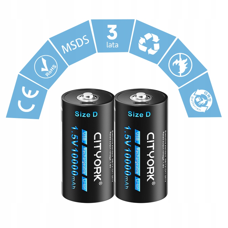 2 szt. Akumulator litowo-jonowy o rozmiarze 1,5 VD, ładujący USB C, ogniwo LR20 EAN (GTIN) 9313440351740