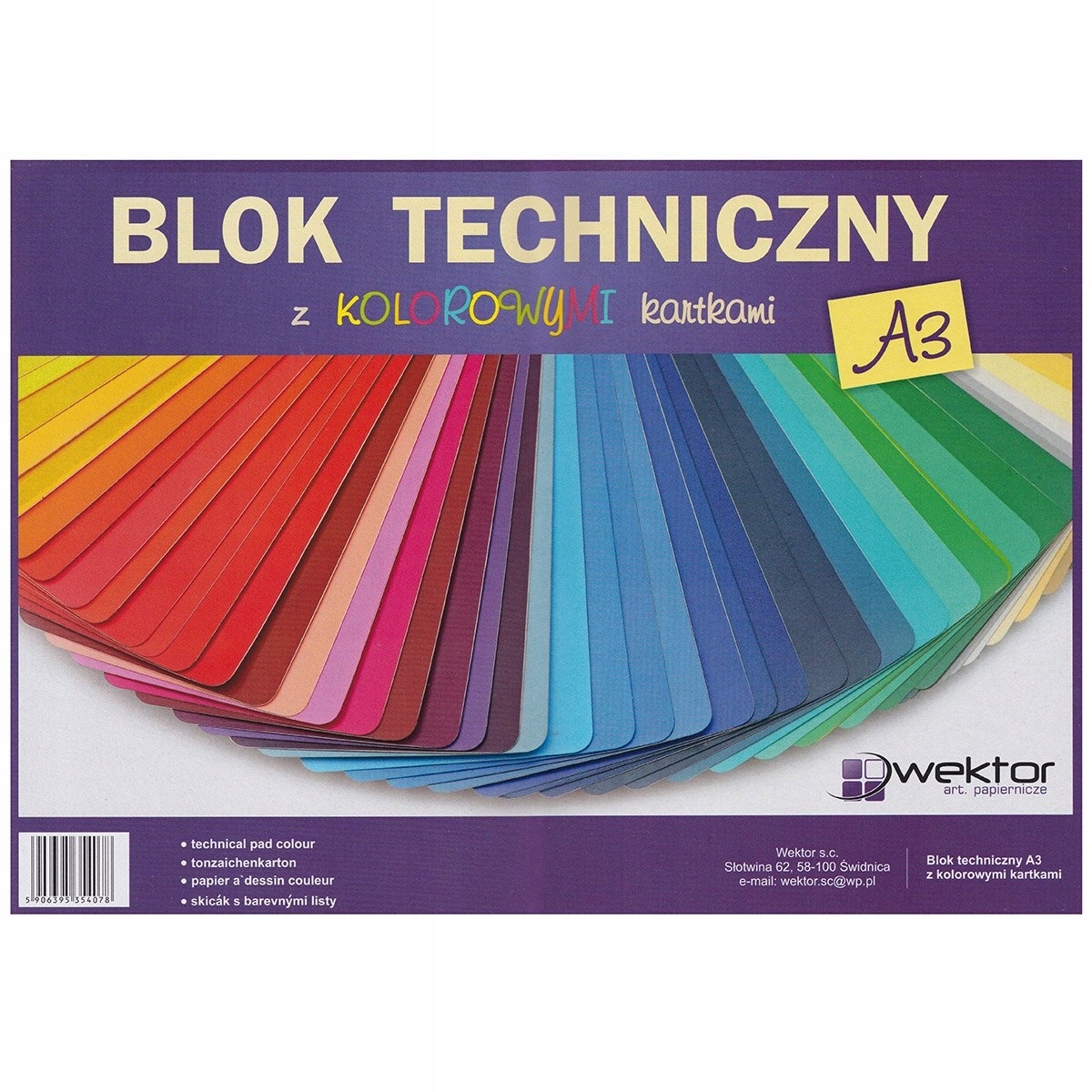 

Blok Techniczny Wektor A3 Kolor 8 Kartek