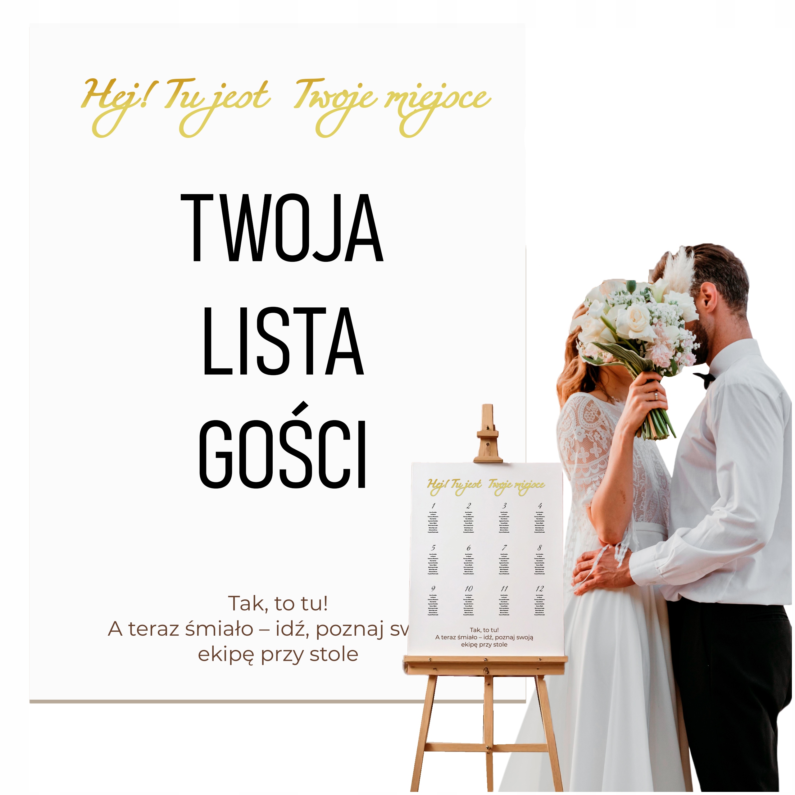 Tabule Rozpiska se Seznamem Hostů svatební hostina Uspořádání stolů Písmena z plexiskla zlatá