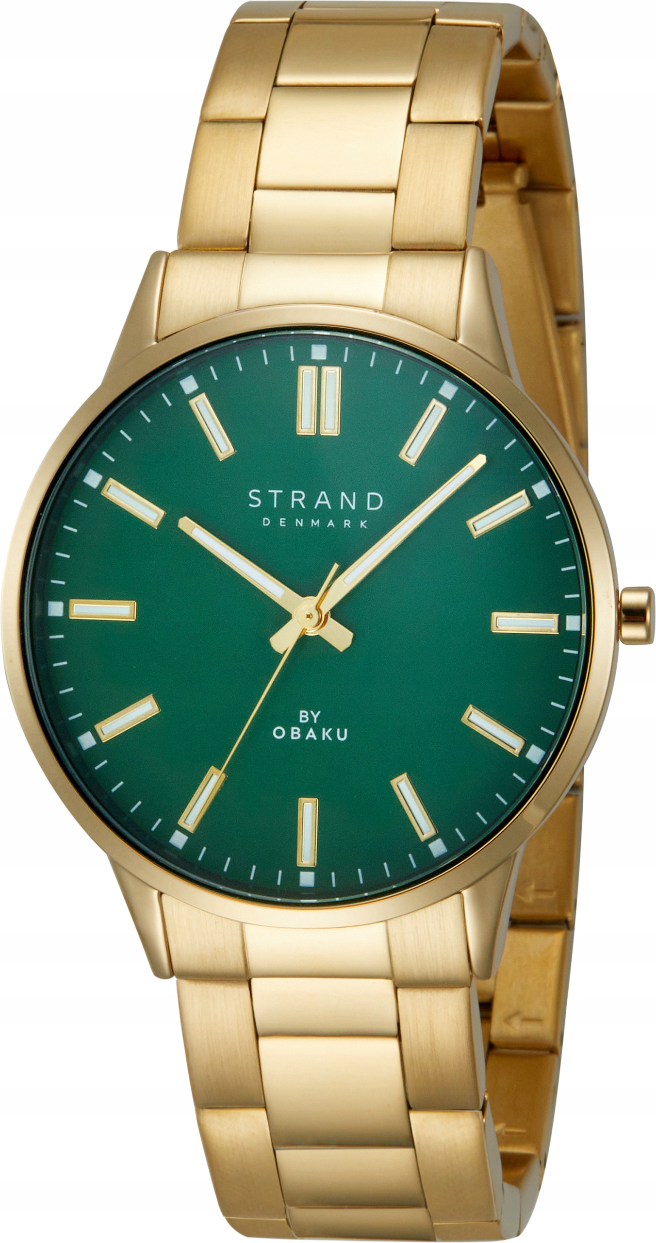Nový originální Pánské hodinky Strand by Obaku S747GXGESG, zlatý, zelený