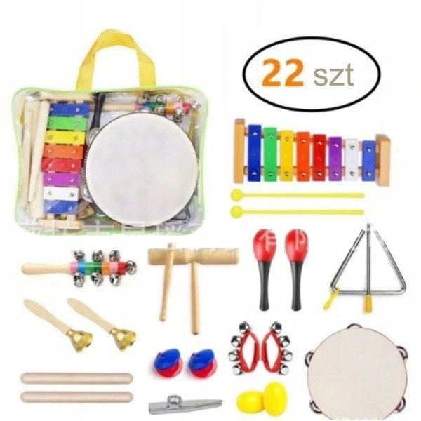 

Drewniane Instrumenty dla Dzieci + Cymbałki plecak