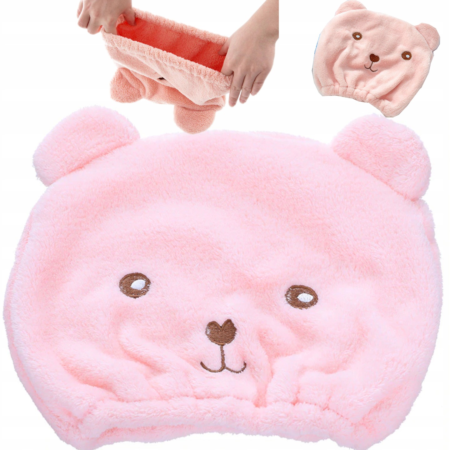 SZYBKOSCHNĄCY RĘCZNIK CZEPEK TURBAN DO WŁOSÓW MIŚ 4W1 B915 R Materiał dominujący mikrofibra