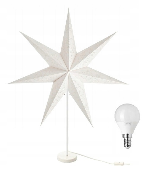 

Ikea Strala lampa stołowa+żarówka koronka gwiazda