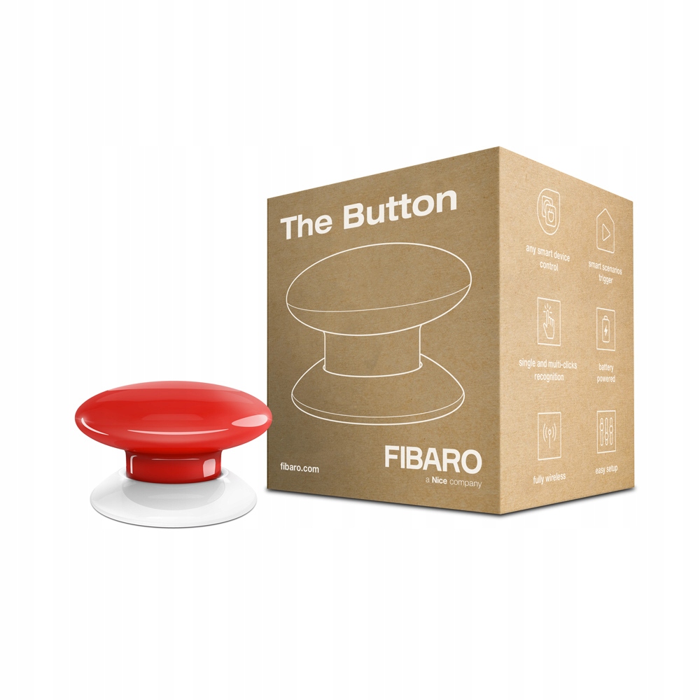 Fibaro The Button Červený FGPB-101-3 ZW5