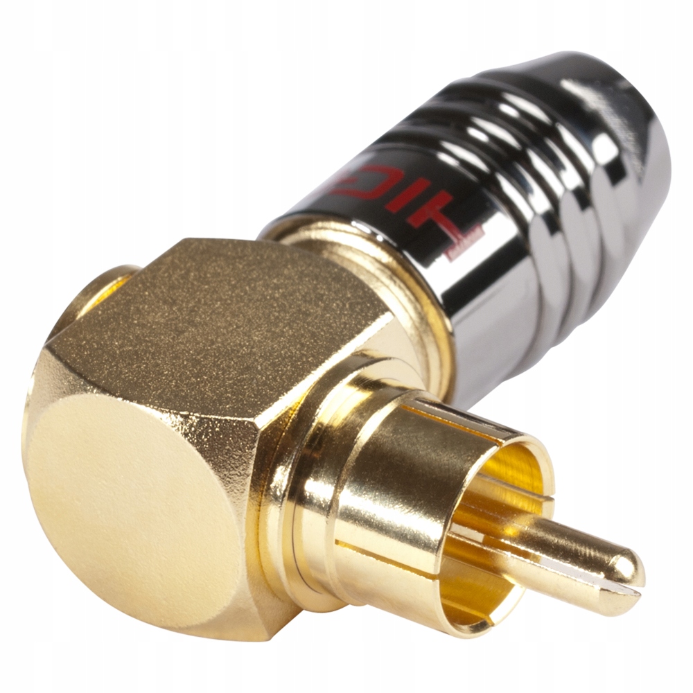HICON HI-CMA01-RED wtyk kablowy RCA kątowy Hi End