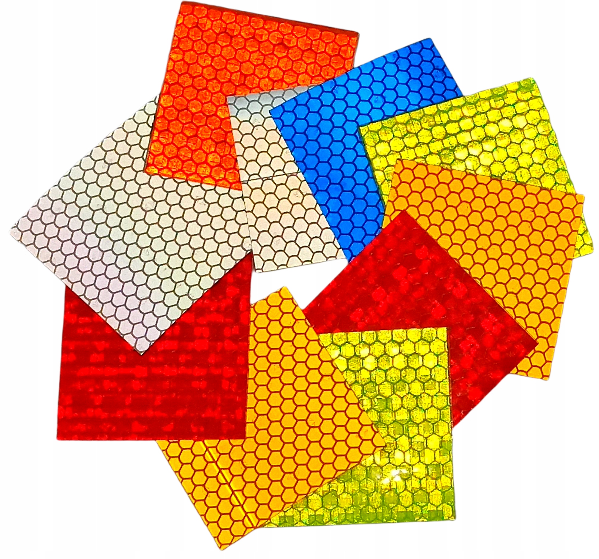

Odblaskowe Samoprzylepne Naklejki 5x5cm MIX 10szt