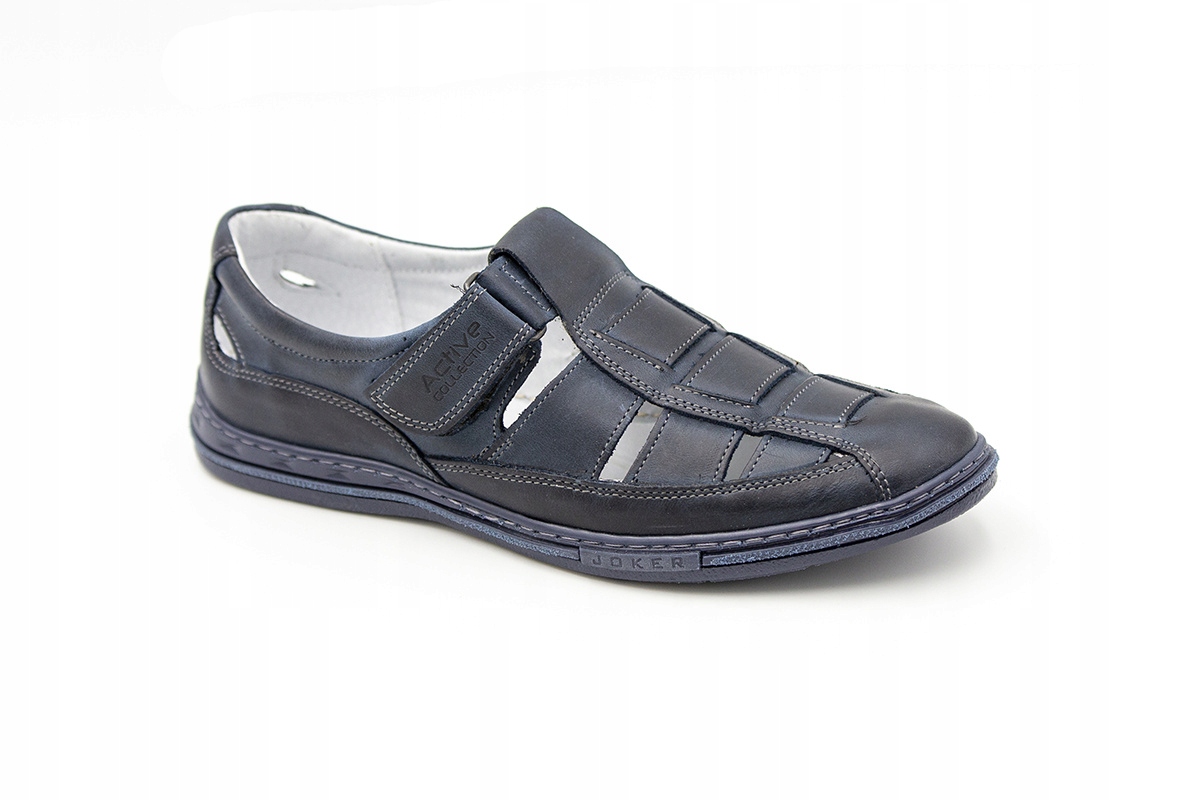 

Hit! Buty męskie lato blue skóra Joker dobrebutypl