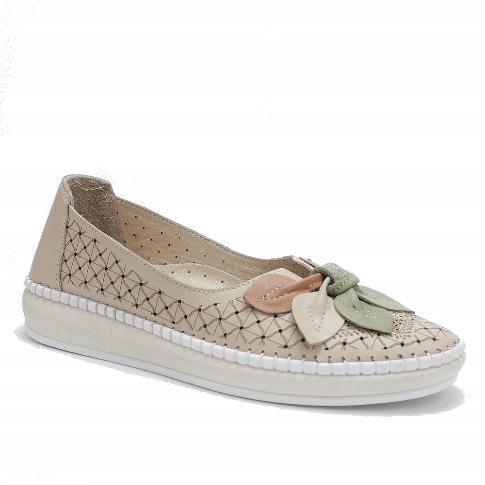 Rixa 58C3573 Béžové Pohodlné Polobotky Kůže vel. 38