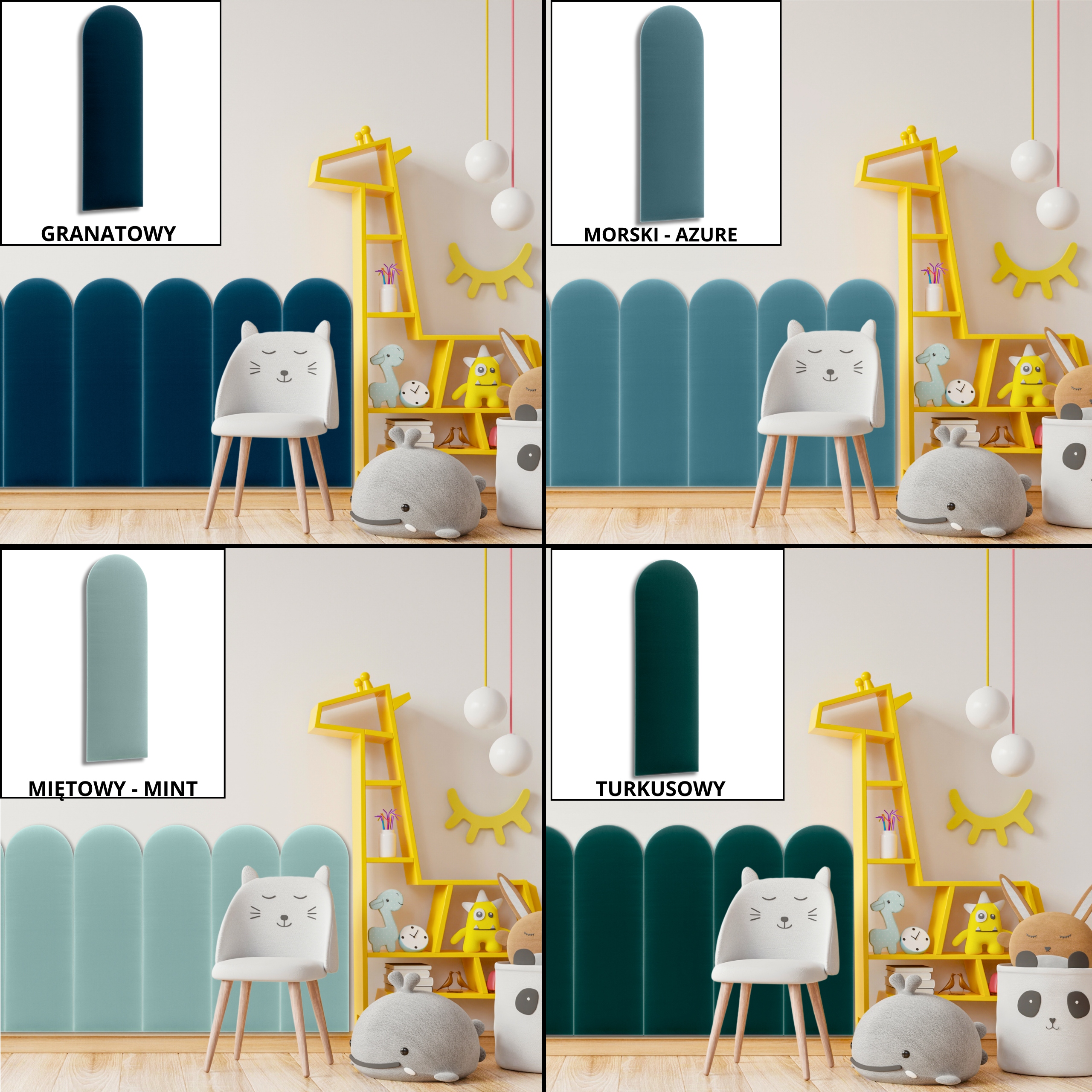 Grube Panele Ścienne Tapicerowane WELUR PŁOTEK 30x100 BRUDNY RÓŻ 17 Kolory Grubość 4 cm