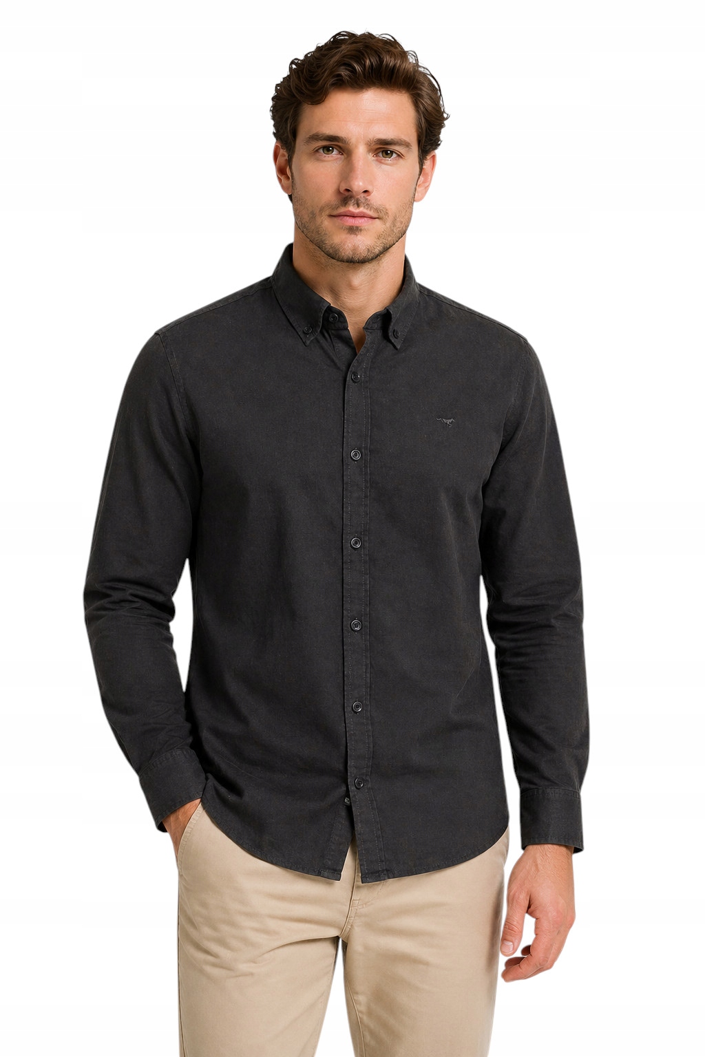 Pánská Lněná Košile S Dlouhými Rukávy, Casual Elegantní, Len Mustang, Velikost M