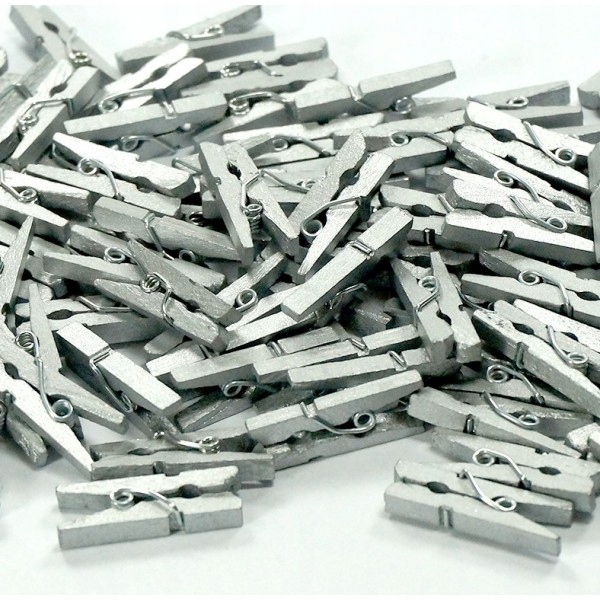 

Mini klamerki dekoracyjne srebrne 10szt spinacze