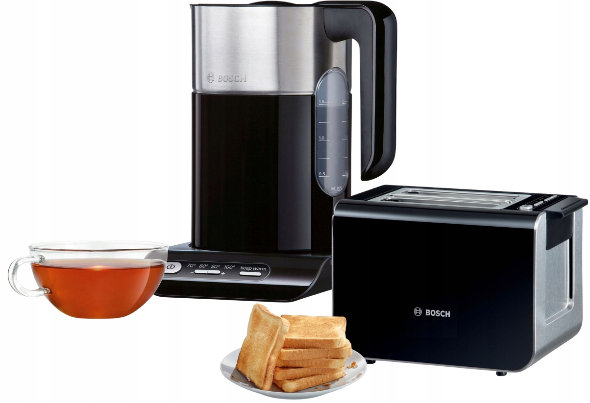 Zestaw śniadaniowy Bosch Premium Czajnik z regulacją temperatury Toster