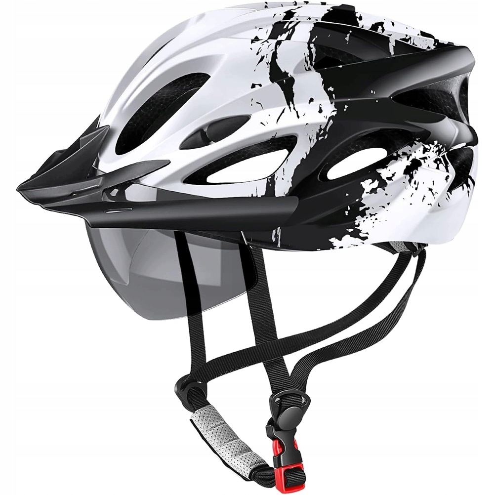 Kask Rowerowy Na Rower Męski Damski Led z przyłbicą i daszkiem