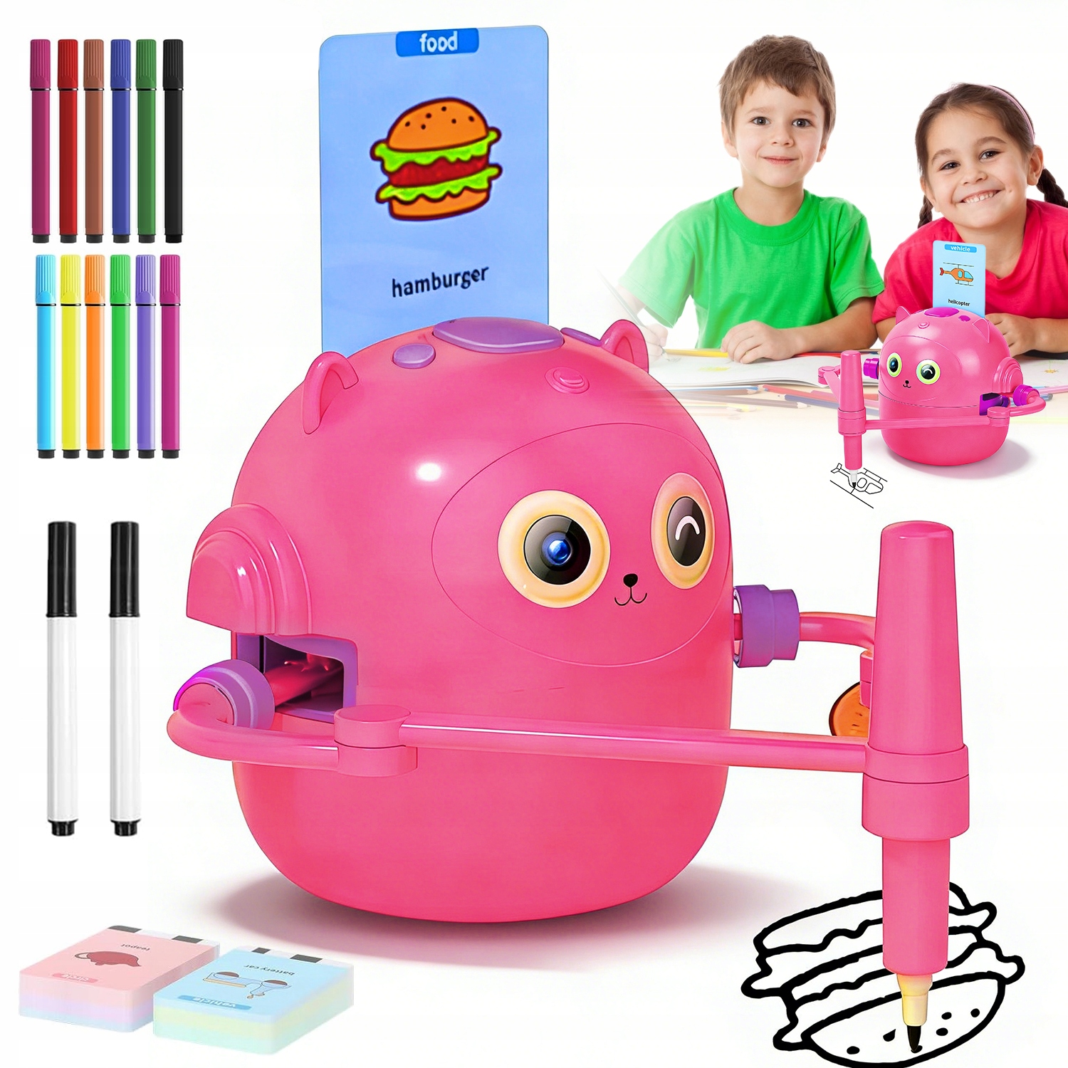 INTELIGENTNY ROBOT RYSUJĄCY DLA DZIECI ZABAWKA EDUKACYJNA MONTESSORI