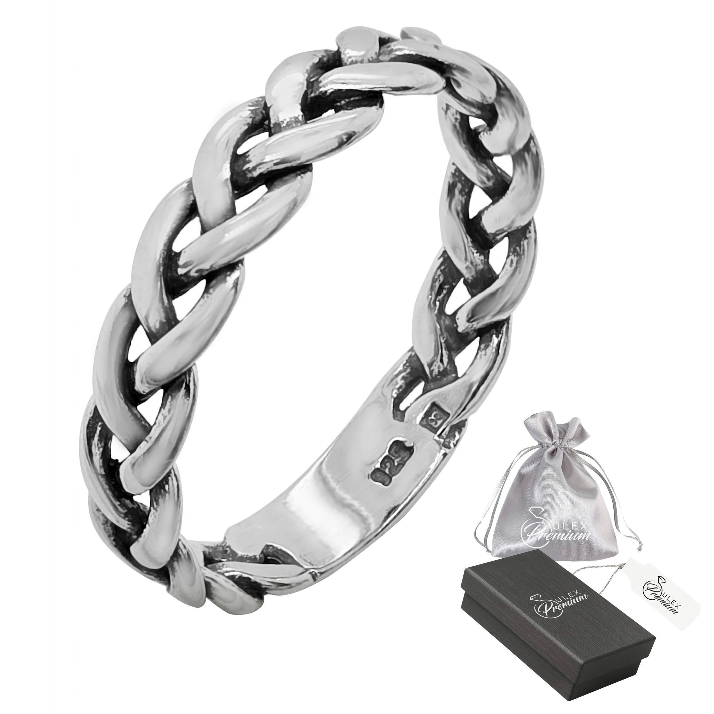 Prstýnek Dámský stříbrný prsten ryzost 925 Oxidovaná pletenina vel. 22