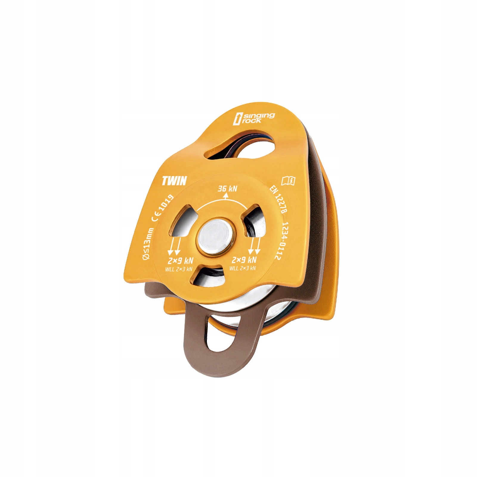 Bloczek Singing Rock Pulley Twin Roll Orange