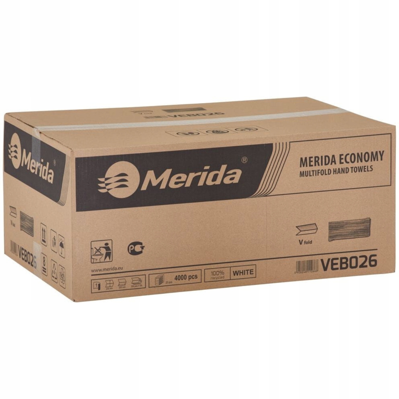 Levně Ručník Zz V-fold bílý 23x25 cm 1 vrstva recyklovaného papíru (20x200) 4000 kusů