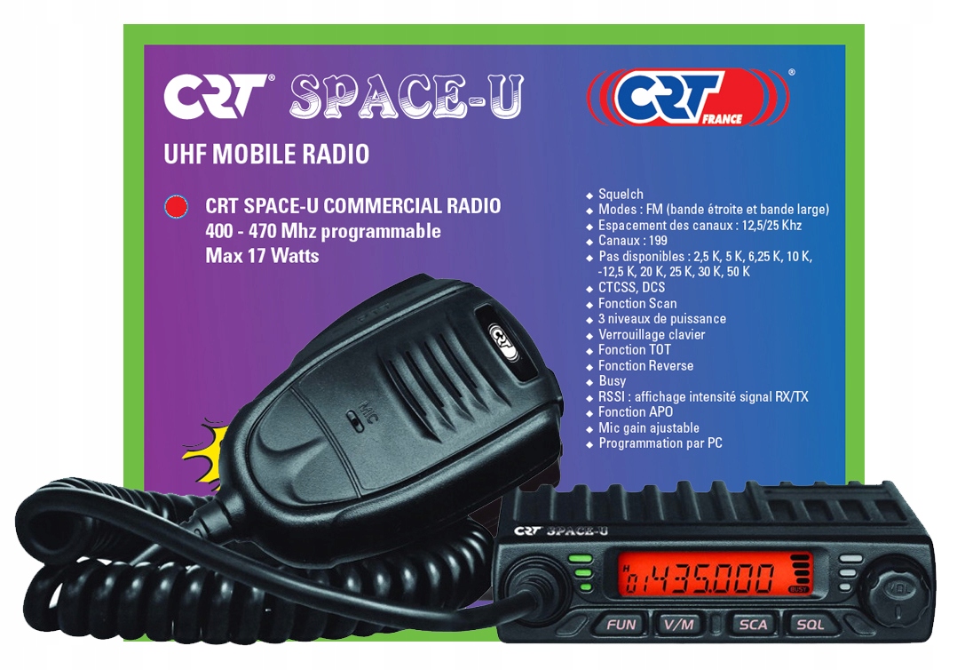 Crt Space Com U Radio Uhf 400-470 MHz 17W 199CH Ctcss Dcs
