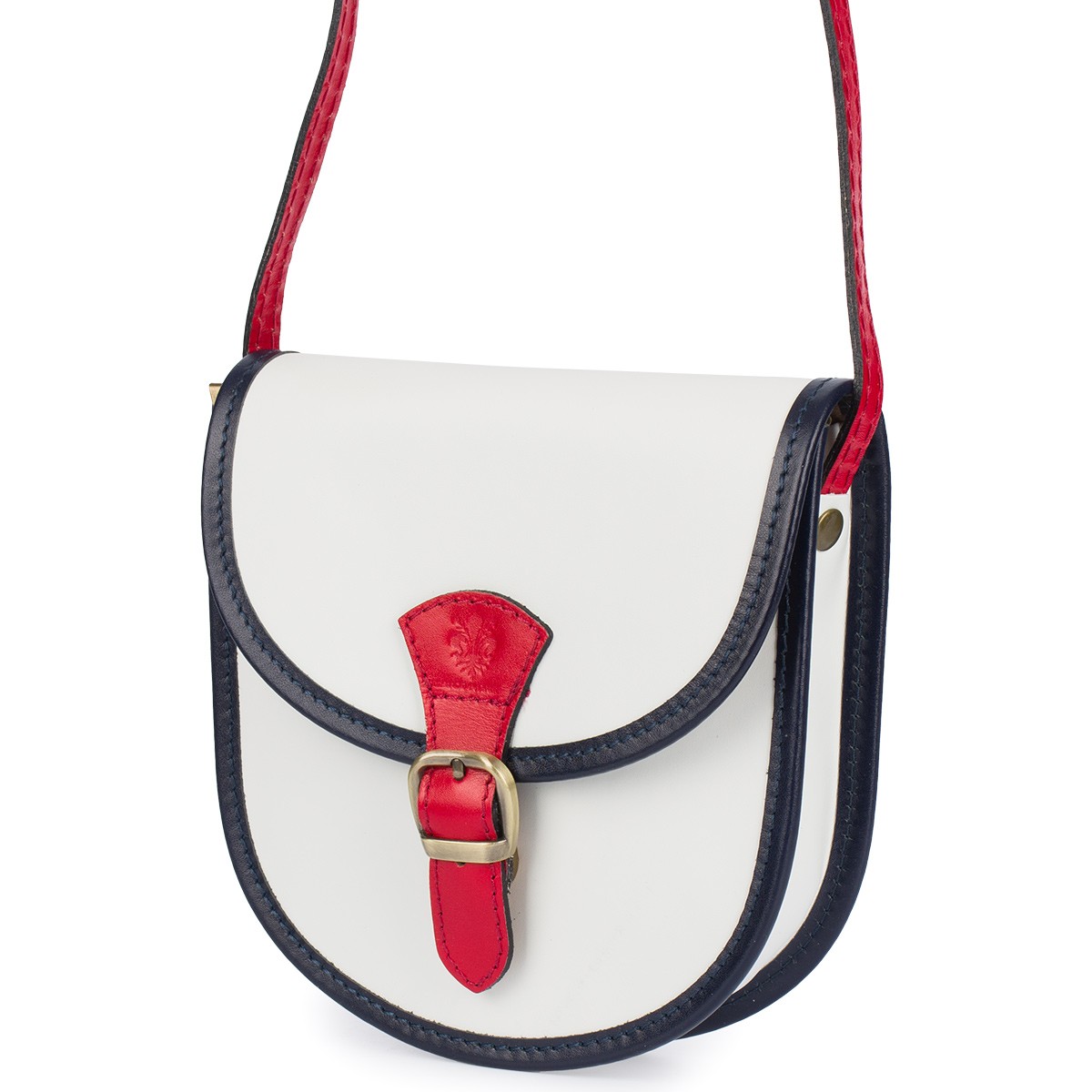 Tommy white Beltimore Dámská kožená malá kabelka Přes Rameno podkova