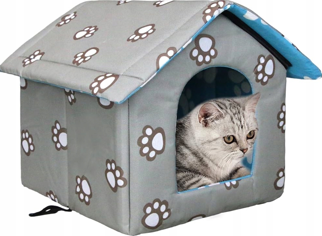 Levně Domeček pro kočky 45 x 43 x 40 cm, izolovaný, voděodolný a teplý materiál