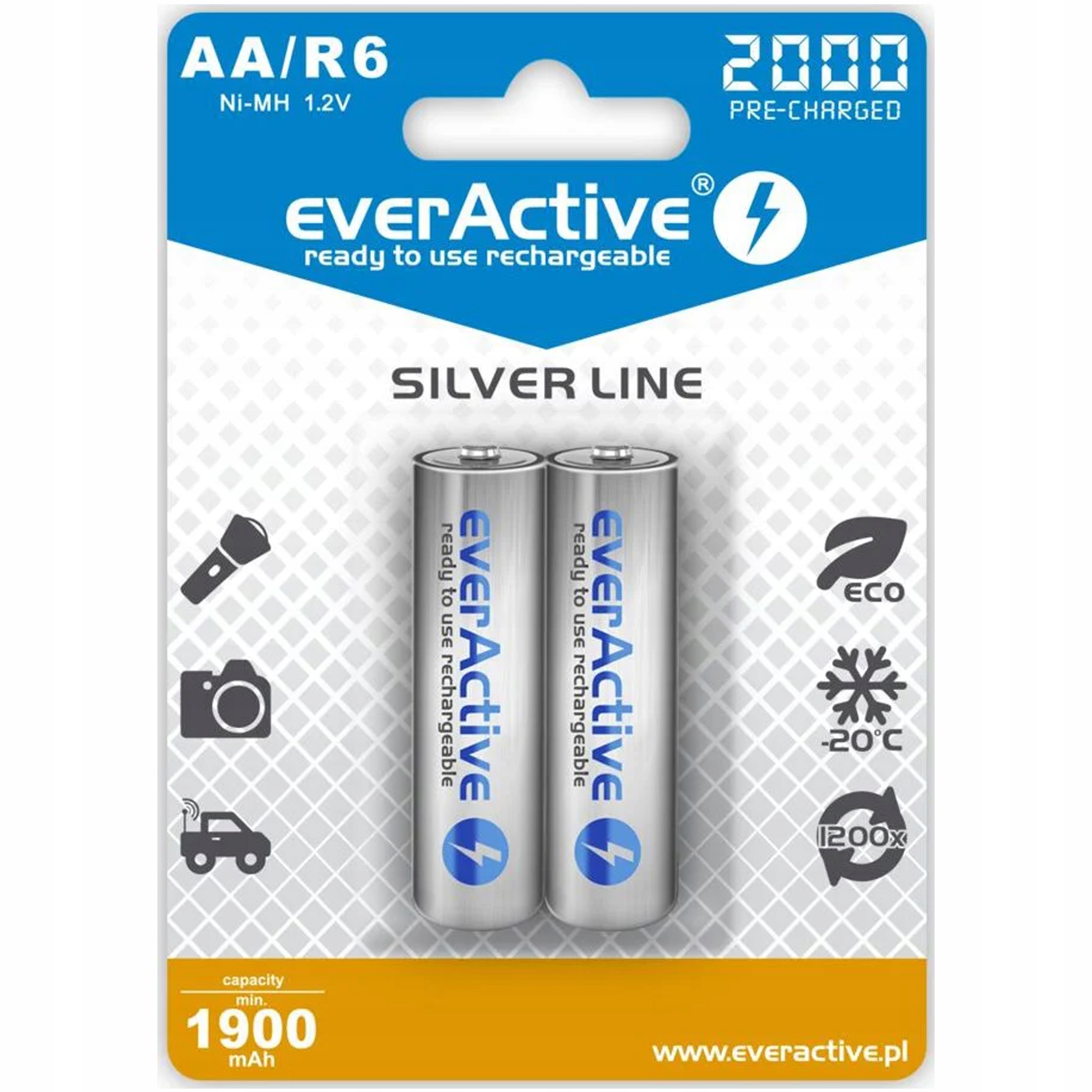 

Akmulatorki Everactive R6/AA Ni-MH 2000 mAh 2 szt