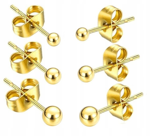 

Kolczyki Złote Kulki 2,3,4 mm Stal Nierdzewna