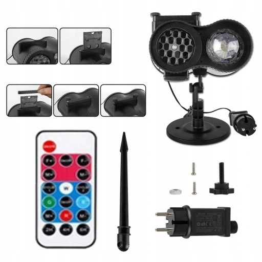 PROJEKTOR LASEROWY ŚWIĄTECZNY LED ZEWNĘTRZNY PILOT Moc 15 W