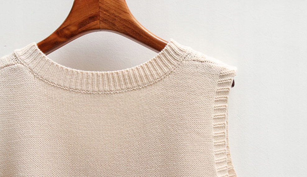 KAMIZELKA SWETERKOWA NA KOSZULĘ SWETER BEZ RĘKAWÓW Fason oversize