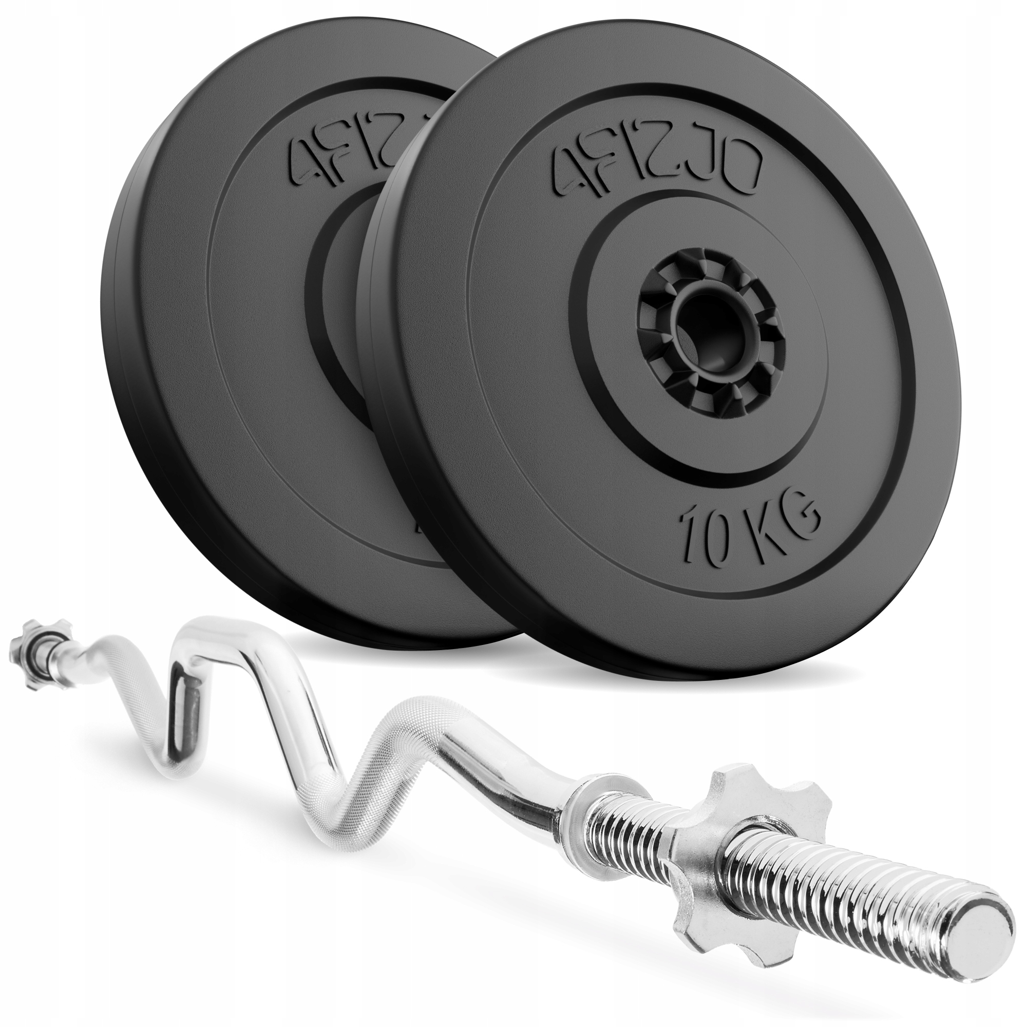 Zestaw Kulturystyczny Gryf Mocno Łamany 120 CM Obciążenie Talerze 20 Kg