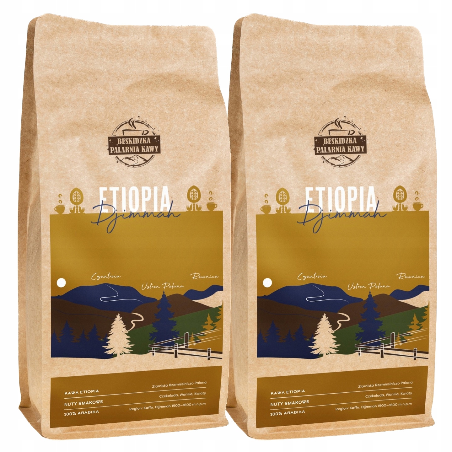 Levně Čerstvě Pražená Mletá Káva Etiopie Djimmah 2x 1KG 100% Arabica Speciality