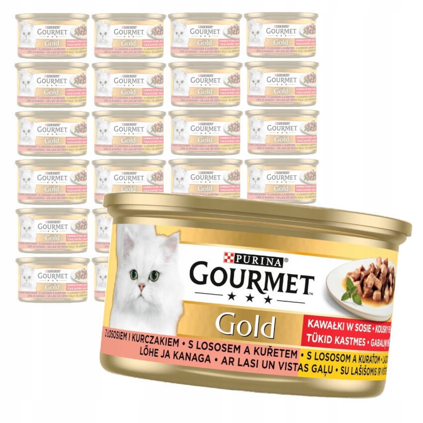 Gourmet Gold Łosoś I Kurczak W Sosie Mokra Karma Dla Kota 24x85g