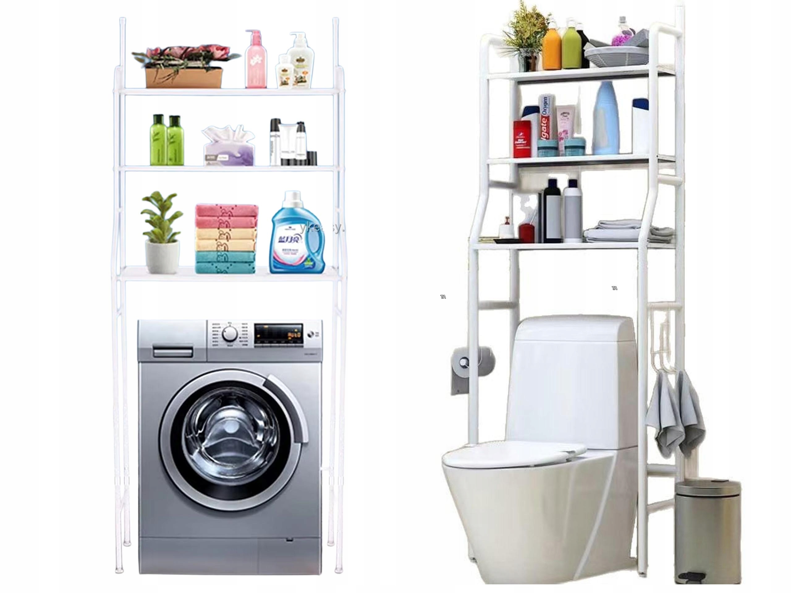 REGAŁ ŁAZIENKOWY 3 PÓŁKI PÓŁKA SZAFKA STOJAK NAD WC TOALETĘ SEDES PRALKĘ