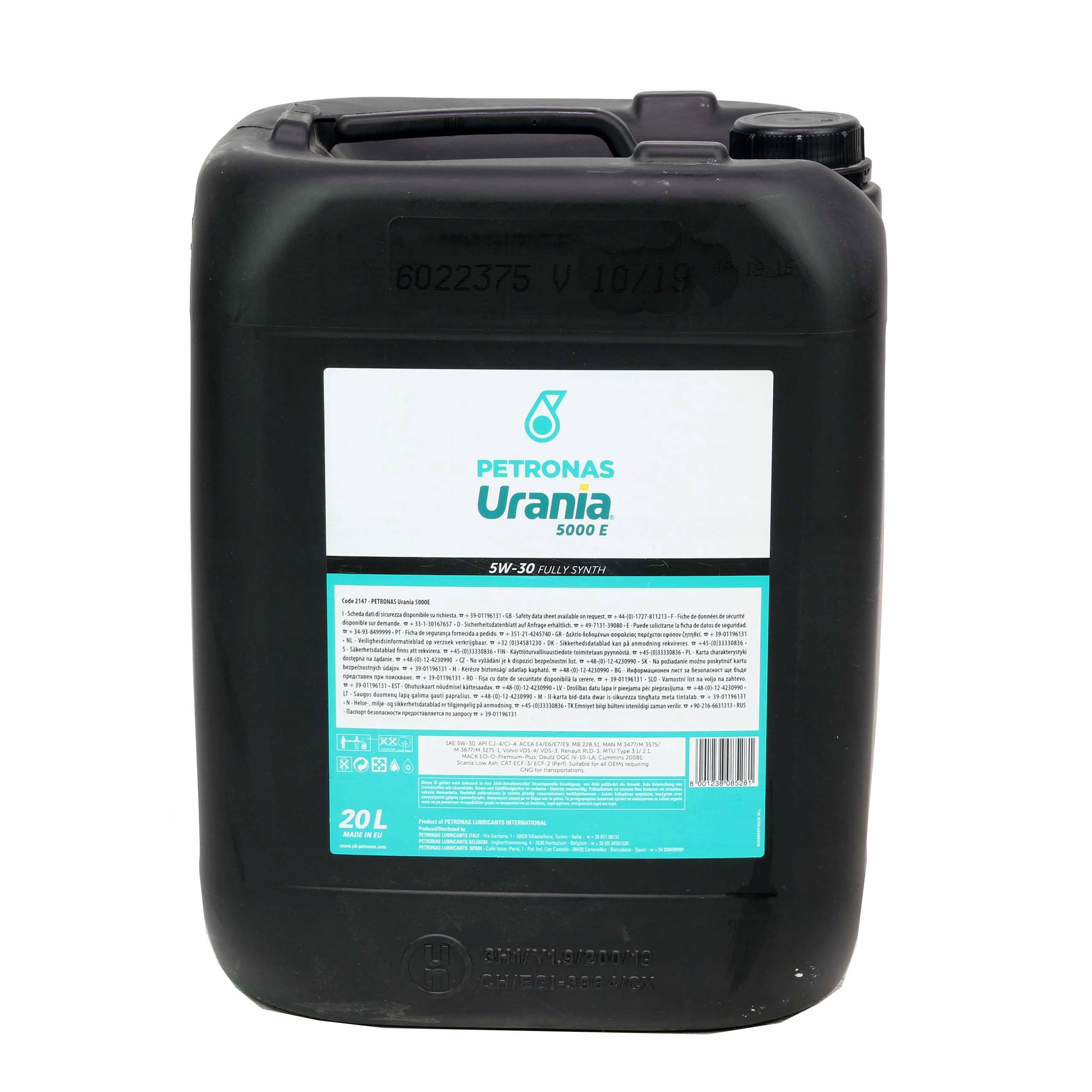 Olej Petronas Urania 5000 E 5W30 20L Rodzaj syntetyczne