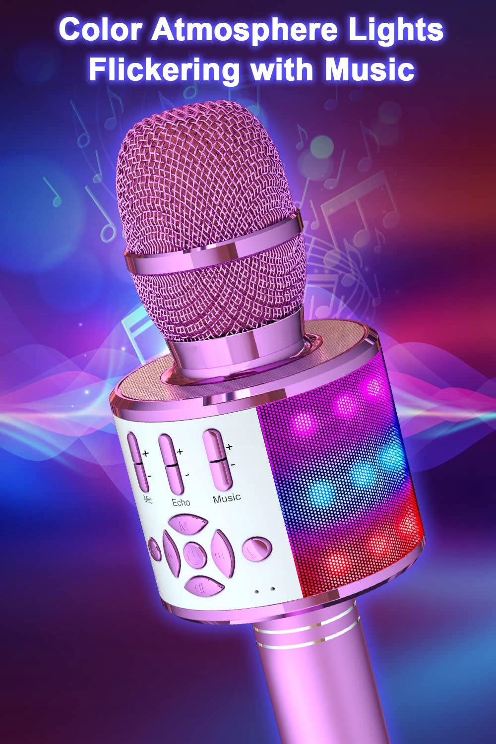 BONAOK Dziecięcy Mikrofon Karaoke Bluetooth 4w1 Bezprzewodowy — miniatura 4