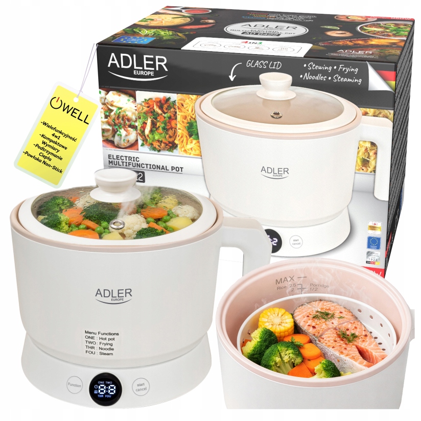 Elektrický Hrnec Na Vaření, Multifunkční, Nepřilnavý, 4 Režimy Led Provozu