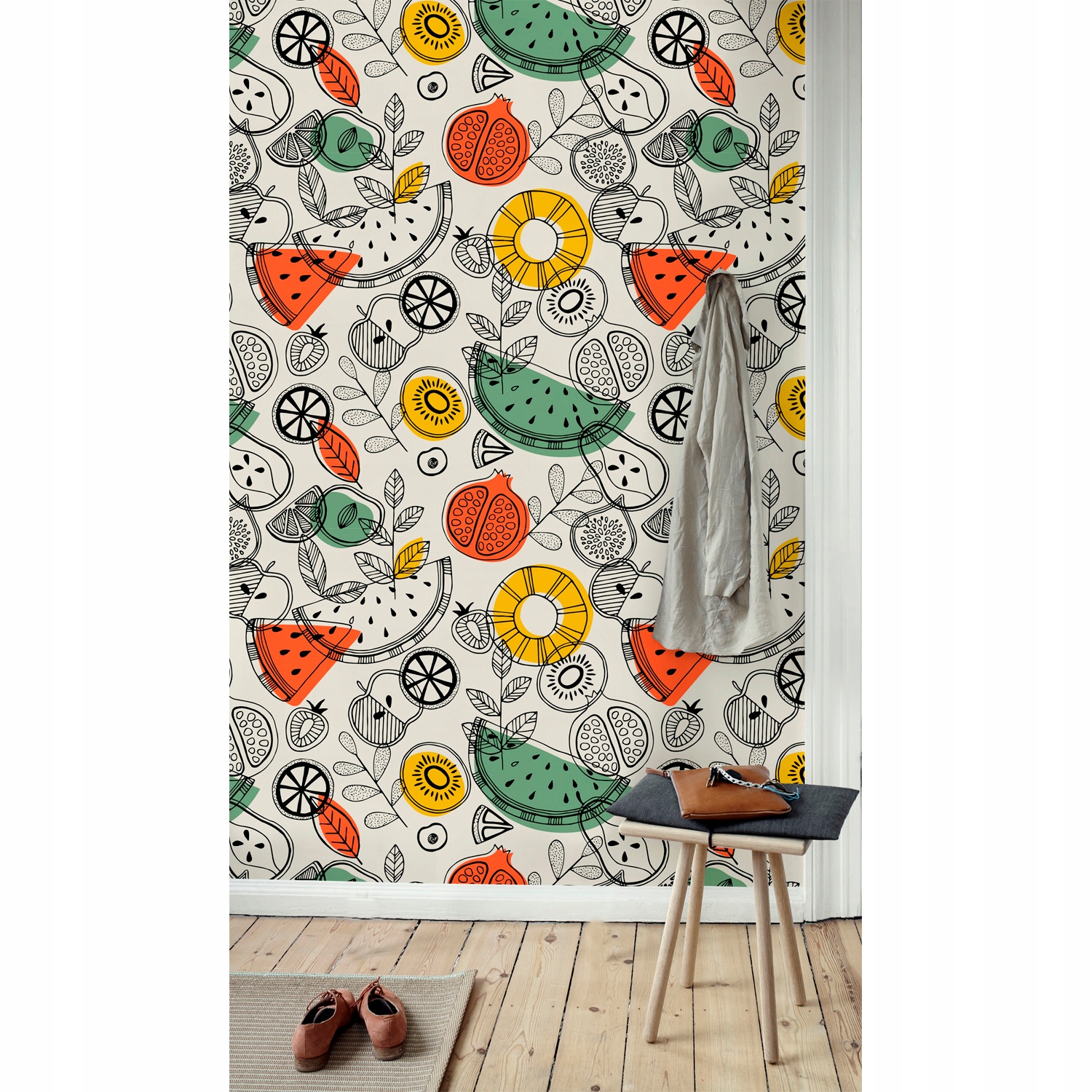 

Foto tapeta samoprzylepna Kontury owoców 250x104cm