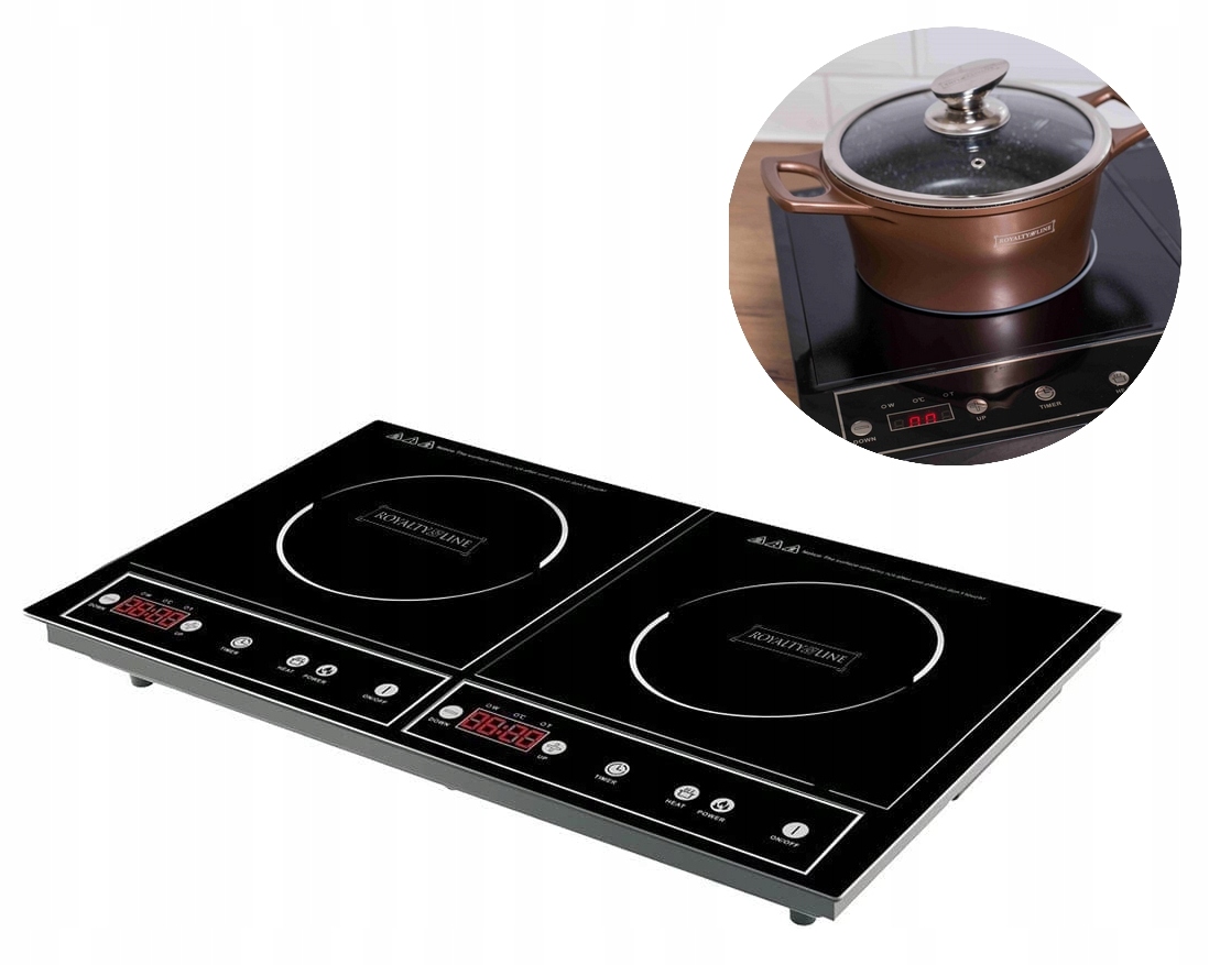 Kuchenka Płyta Indukcyjna Dwupalnikowa 3400W Przenośna Turystyczna DIP-4000