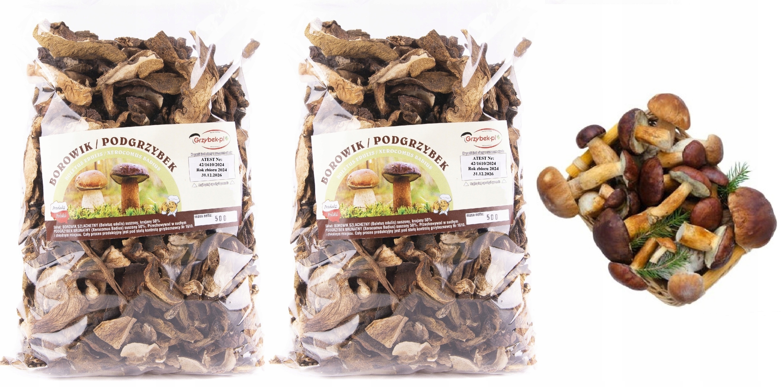 Podhoubek+borowik Krájený 1kg Nová Sbírka 2025 Polský Atest sušené houby