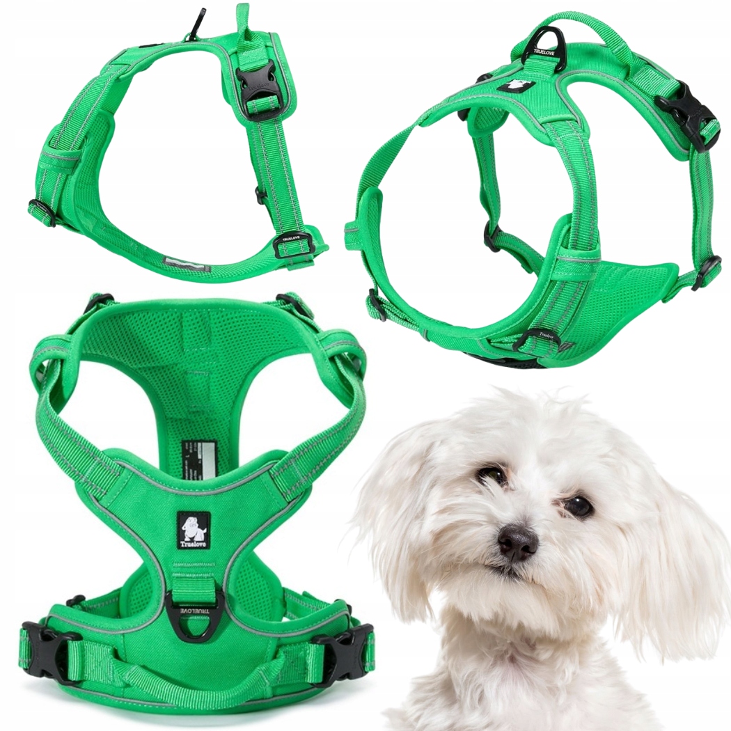Levně Postroj Pro Psa Truelove Easy Walk Pevný, Odolný, Reflexní, Zelený Xs
