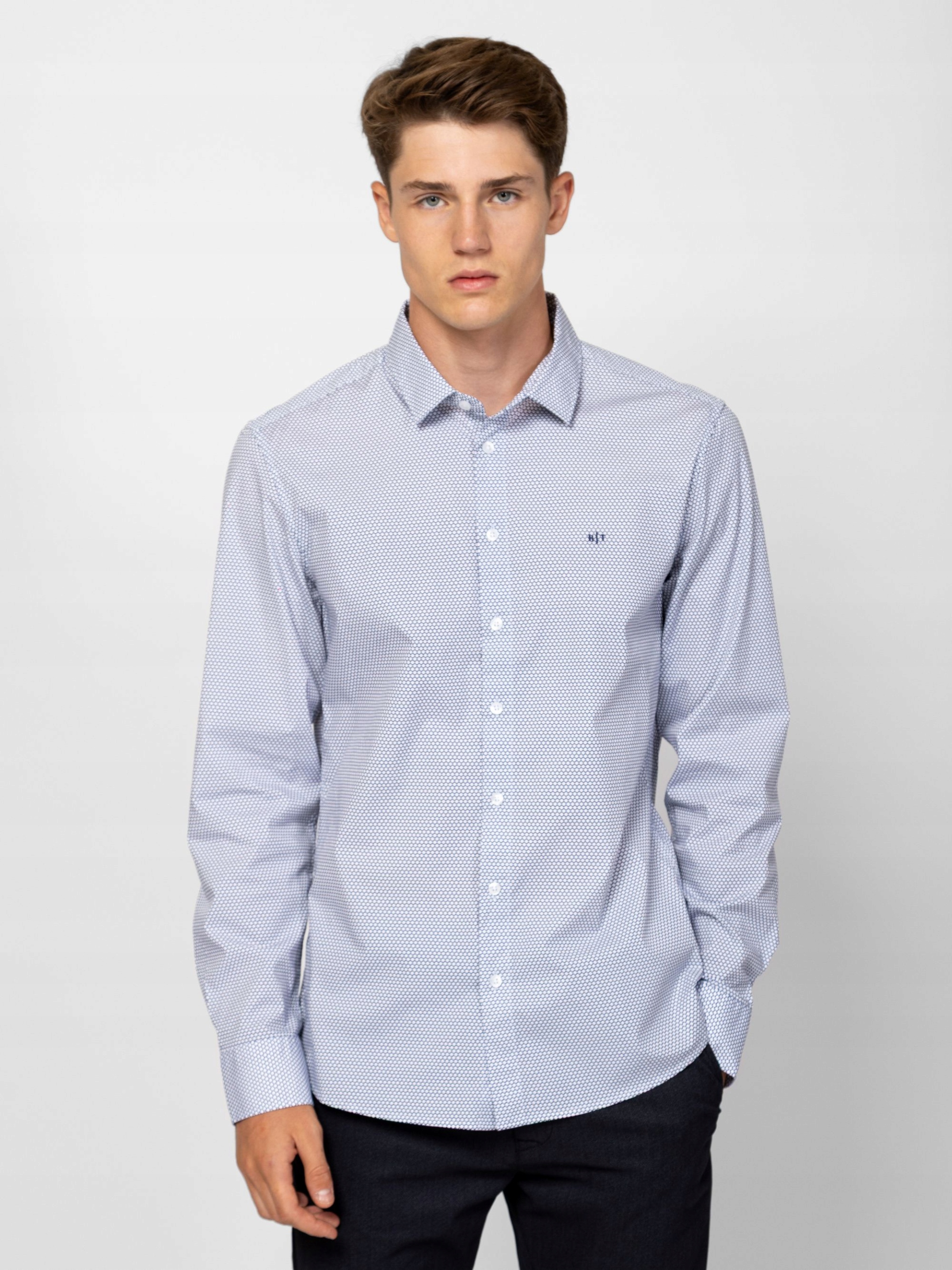 Heavy Tools Pánská Bavlněná Košile REPORTW25 Rhombus Modrá